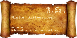 Nistor Szilveszter névjegykártya